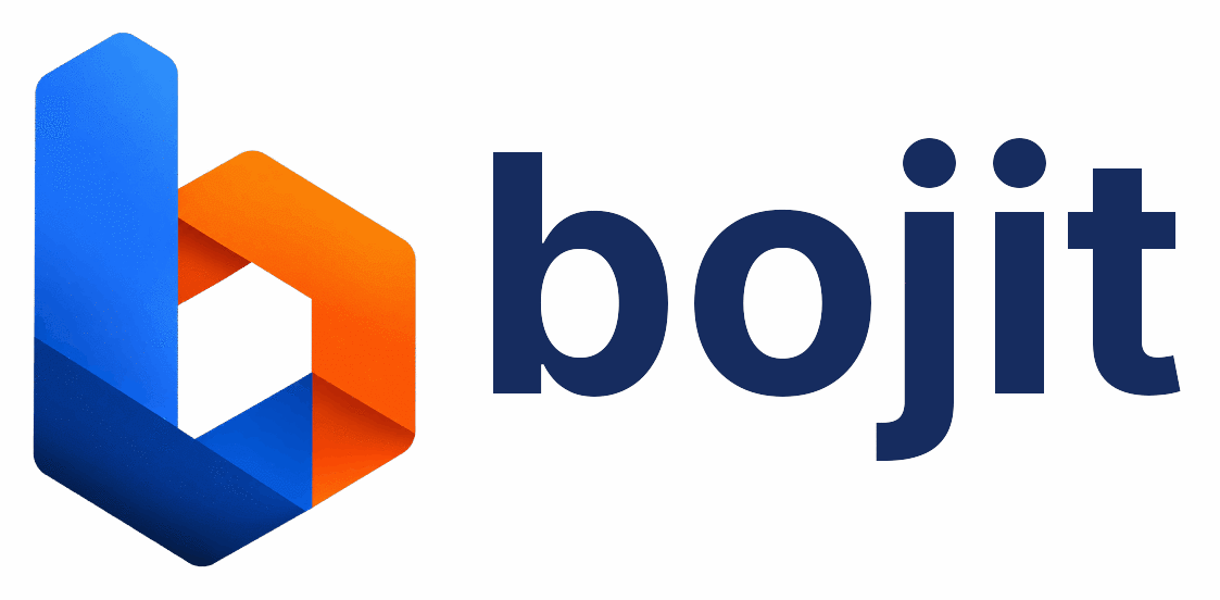 Bojit horizontal logo, light background variant